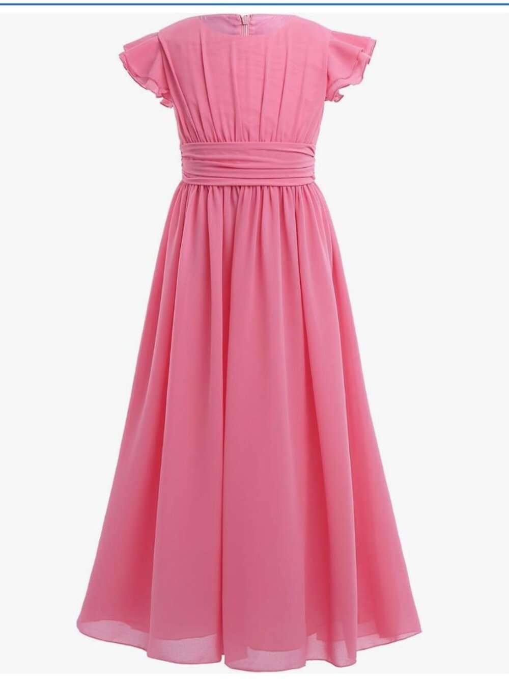 Girls' Formal Flutter Sleeves Maxi Dress